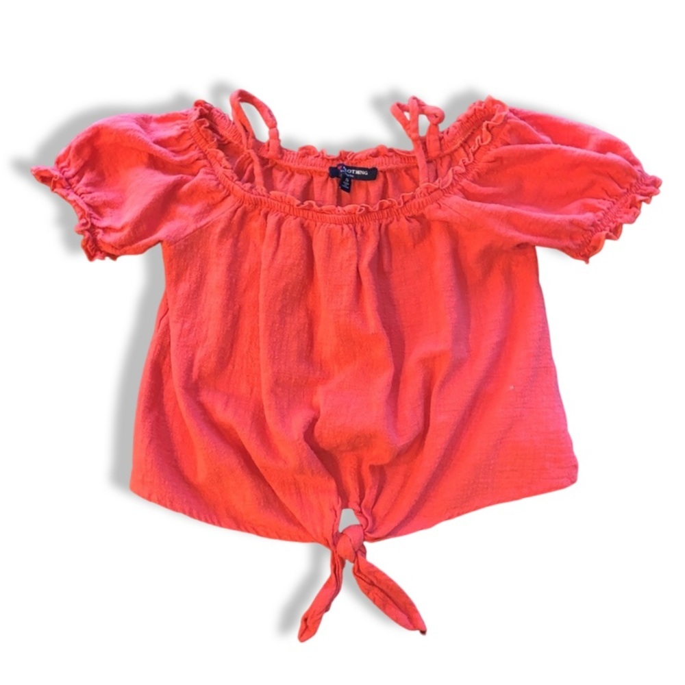 One β€οΈ Clothing Los Angeles Pink Ruffled Crop Top